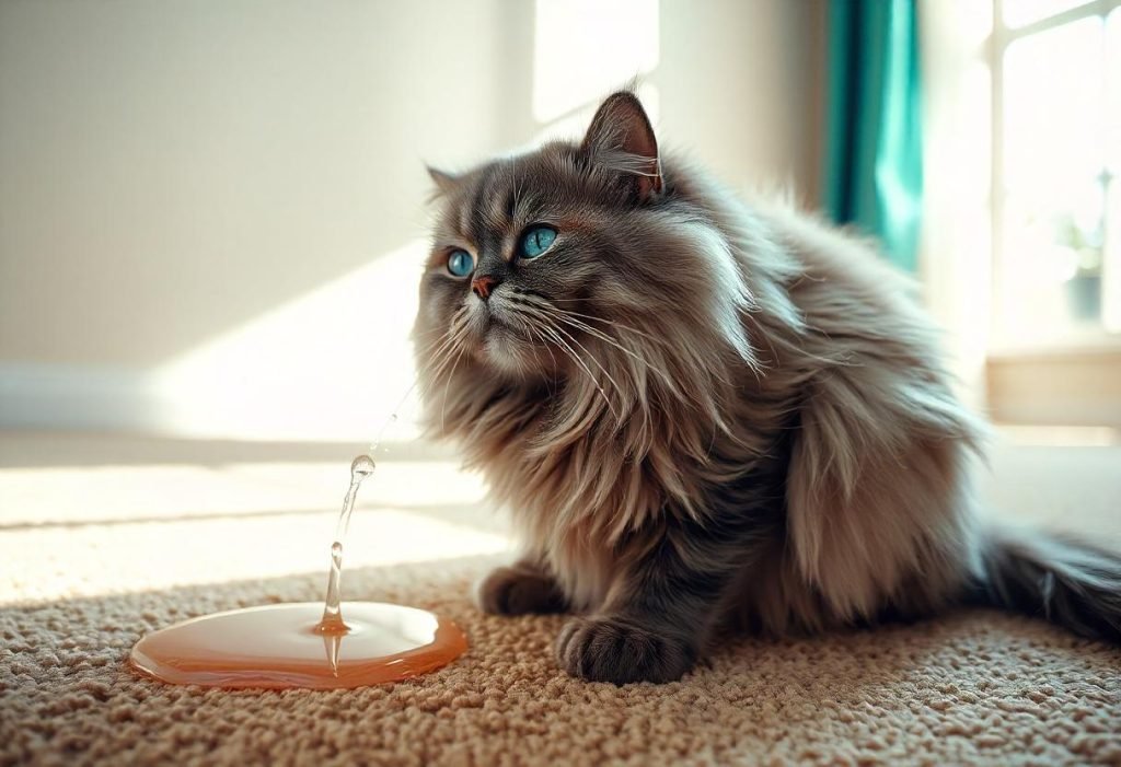 Cat Throwing up Clear Liquid