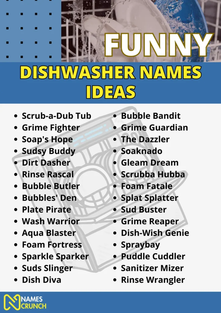 Funny Dishwasher Names Ideas