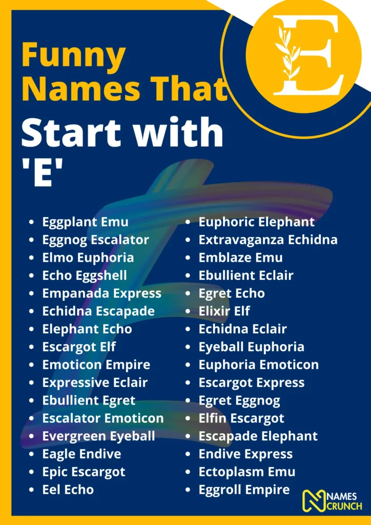 Funny Names That Start with 'E' (1)