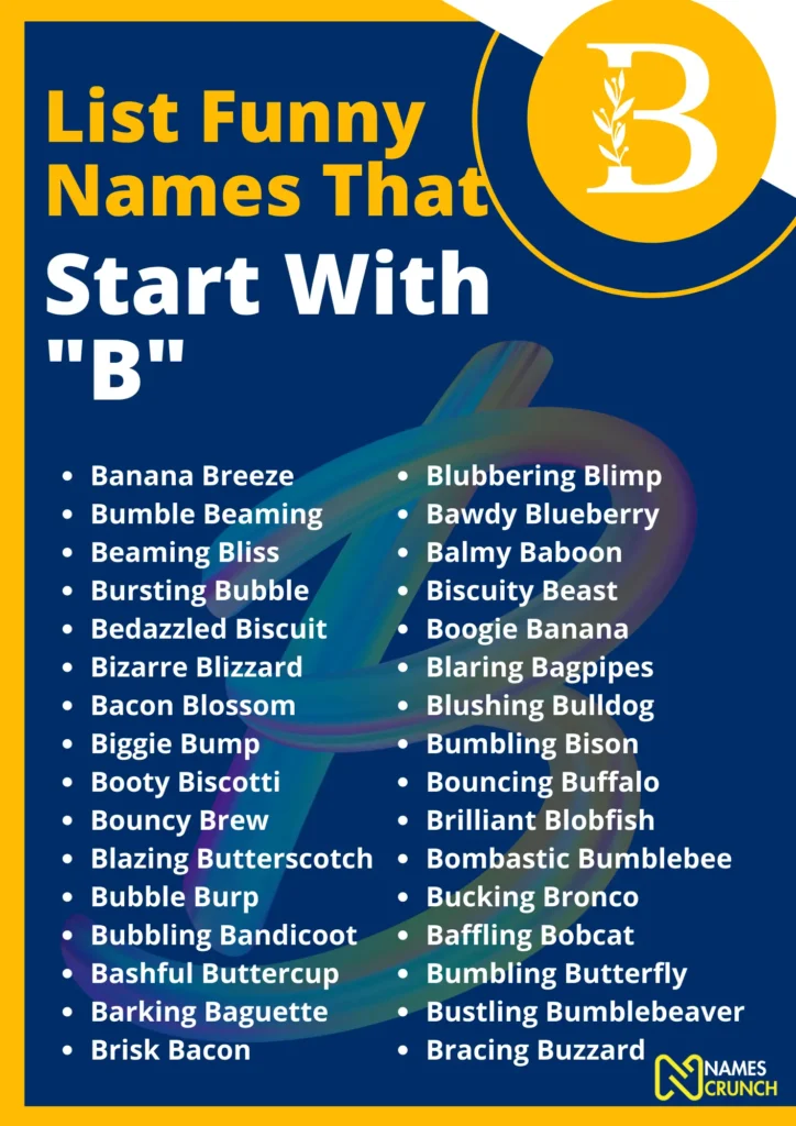 List Funny Names That Start With B