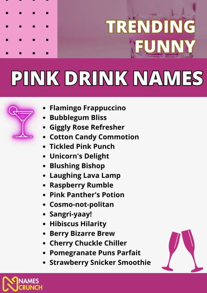 Trending Funny Pink Drink Names