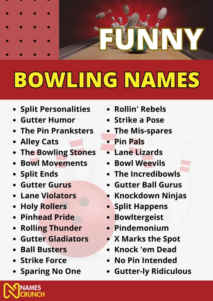 Funny Bowling Names infographic
