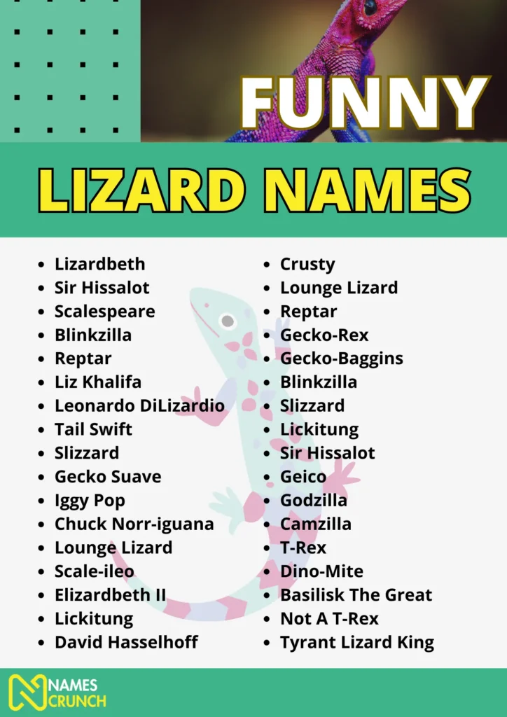 Funny Lizard Names Infographic