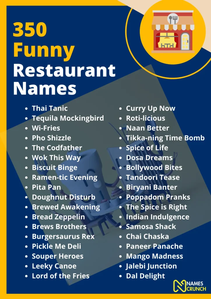 Funny Restaurant Names - Infographic by Names Crunch