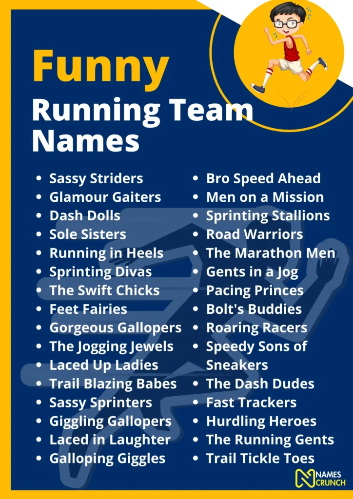 Funny Running Team Names - Infographic Names Crunch