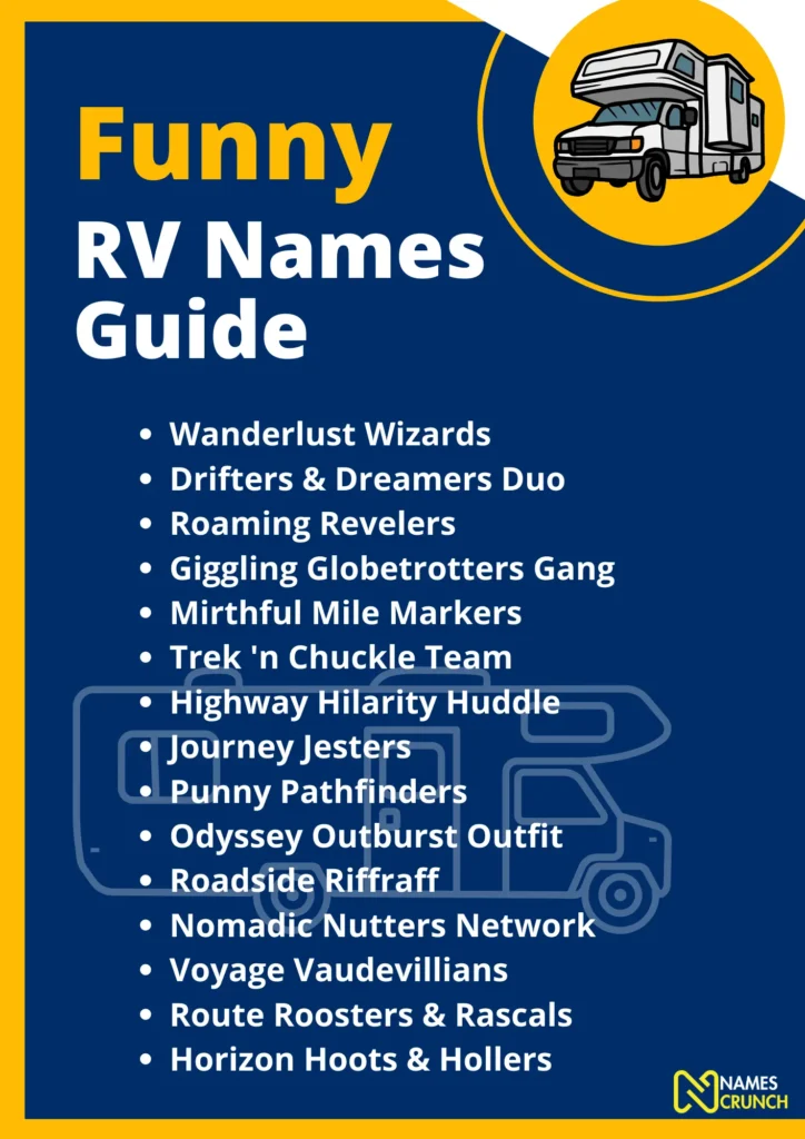 List of Funny RV Names - Infographic By Names Crunch