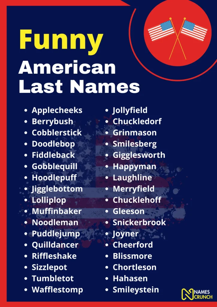 Funny American Last Names - Infographic By NamesCrunch