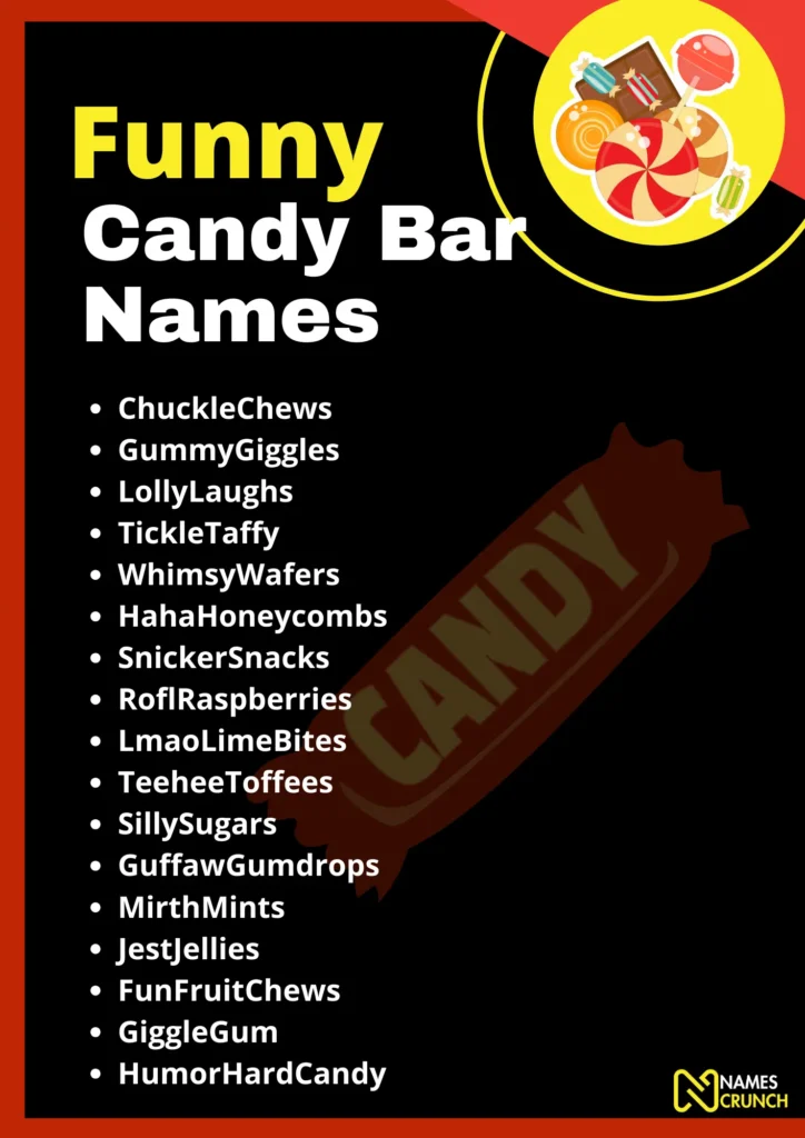Funny Candy Bar Names - Infographic by NamesCrunch
