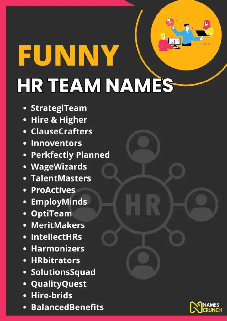 Funny HR Team Names Infographic by NamesCrunch
