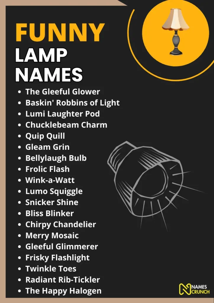 Funny Lamp Names infographic