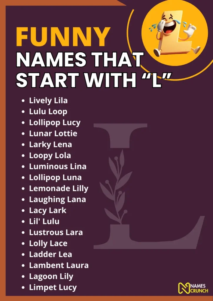 Funny Names That Start With L infographic