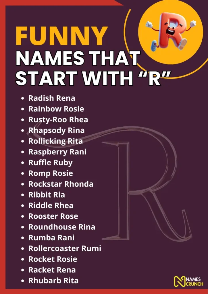 Funny Names that Start with R infographic
