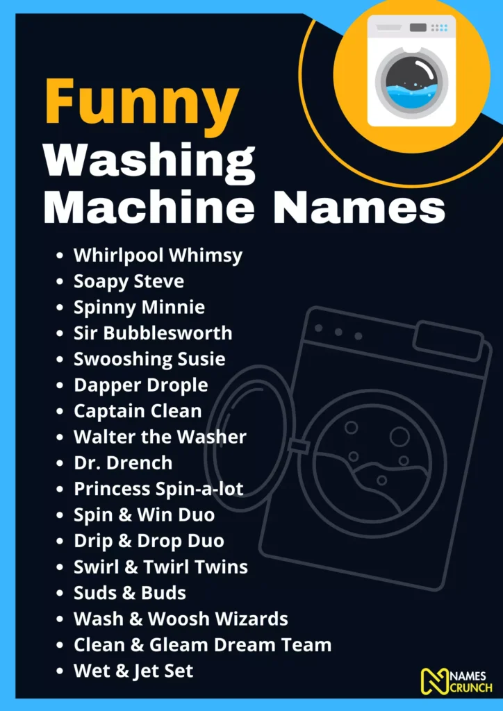 Funny Washer Name Ideas - Infographic by NamesCrunch