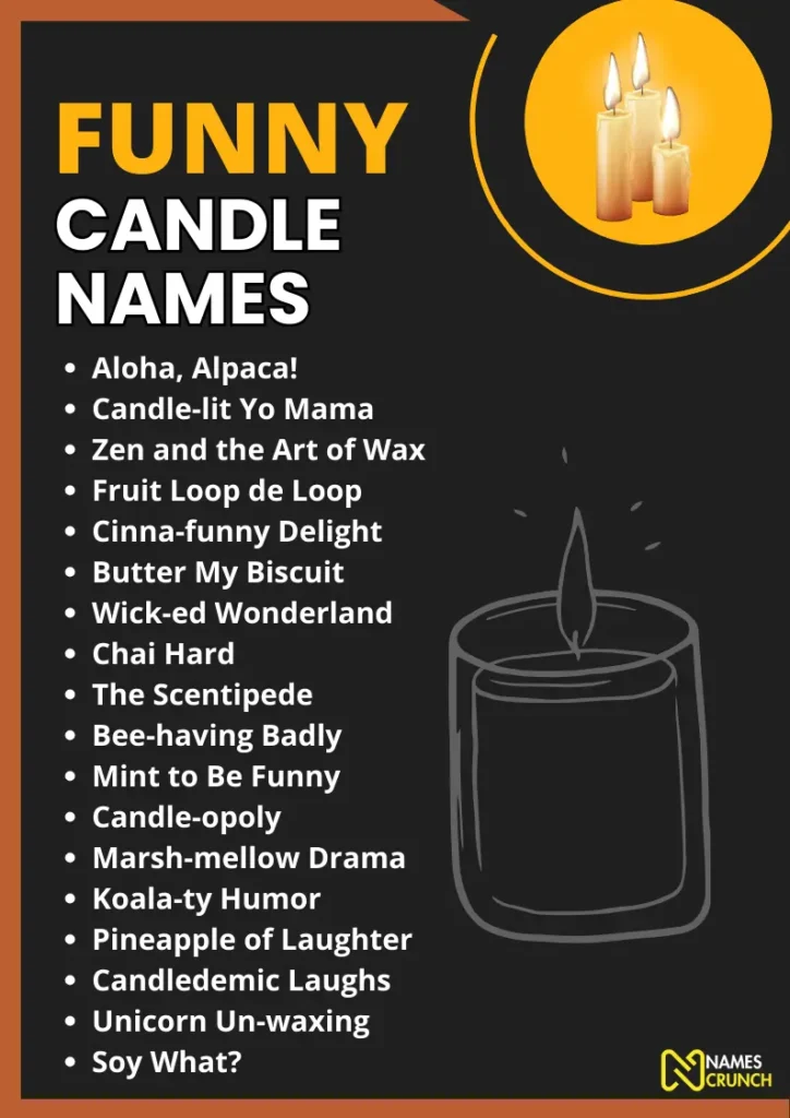 Funny Candle Names infographic