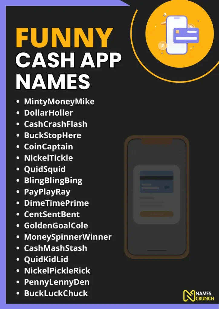 Funny Cash App Names infographic