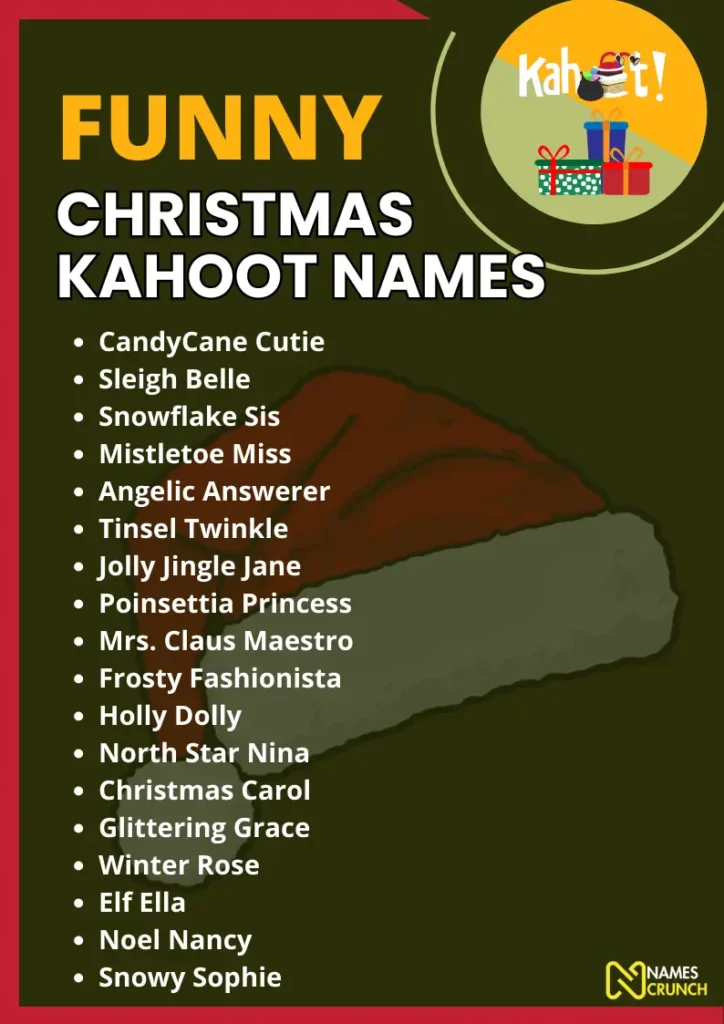 Funny Christmas Kahoot Names infographic