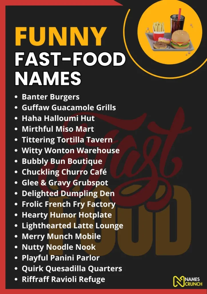 Funny Fast-Food Names infographic