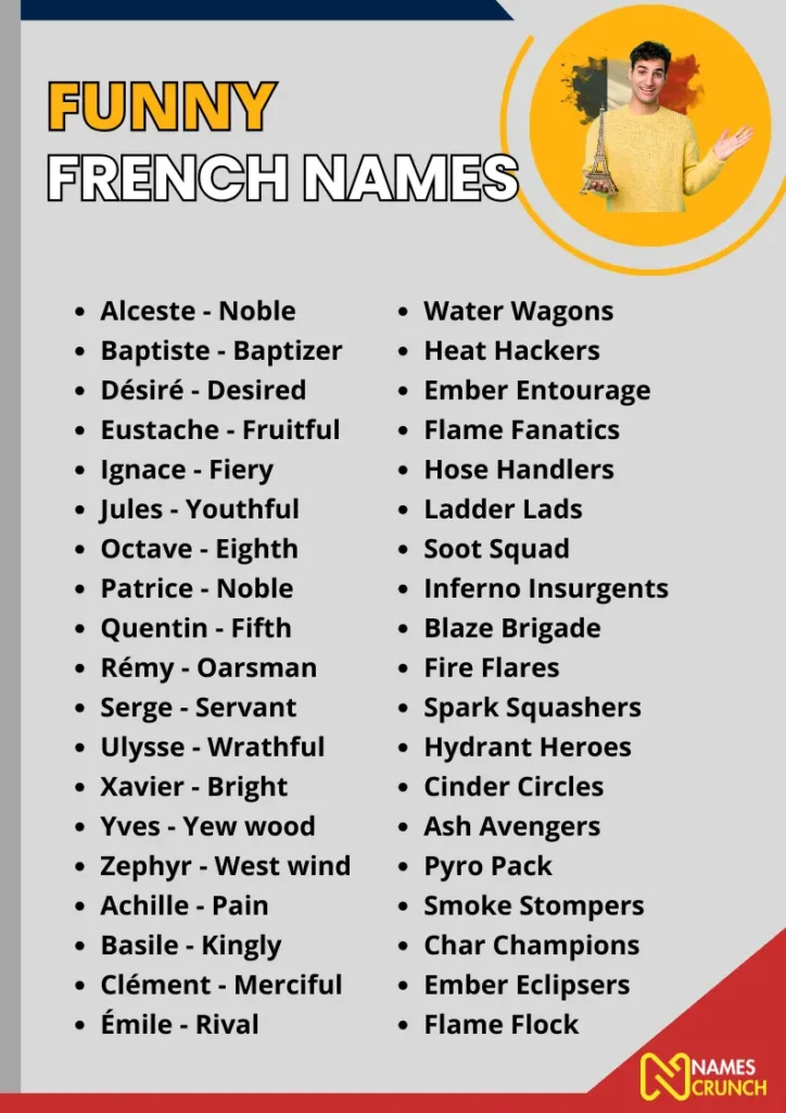 Funny French Names infographic