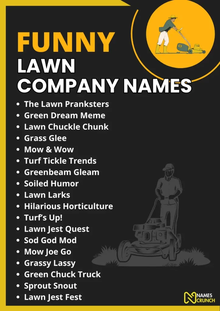 Funny Lawn Company Names infographic