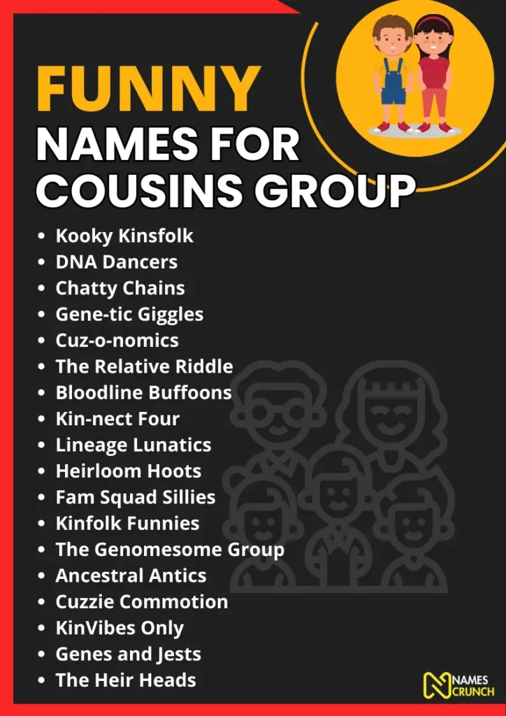 Funny Names for Cousins Group infographic