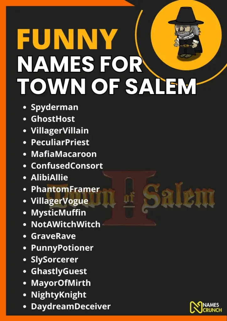 Funny Names for Town of Salem infographic