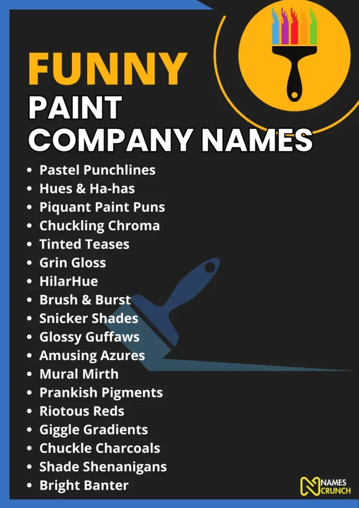 Funny Paint Company Names infographic