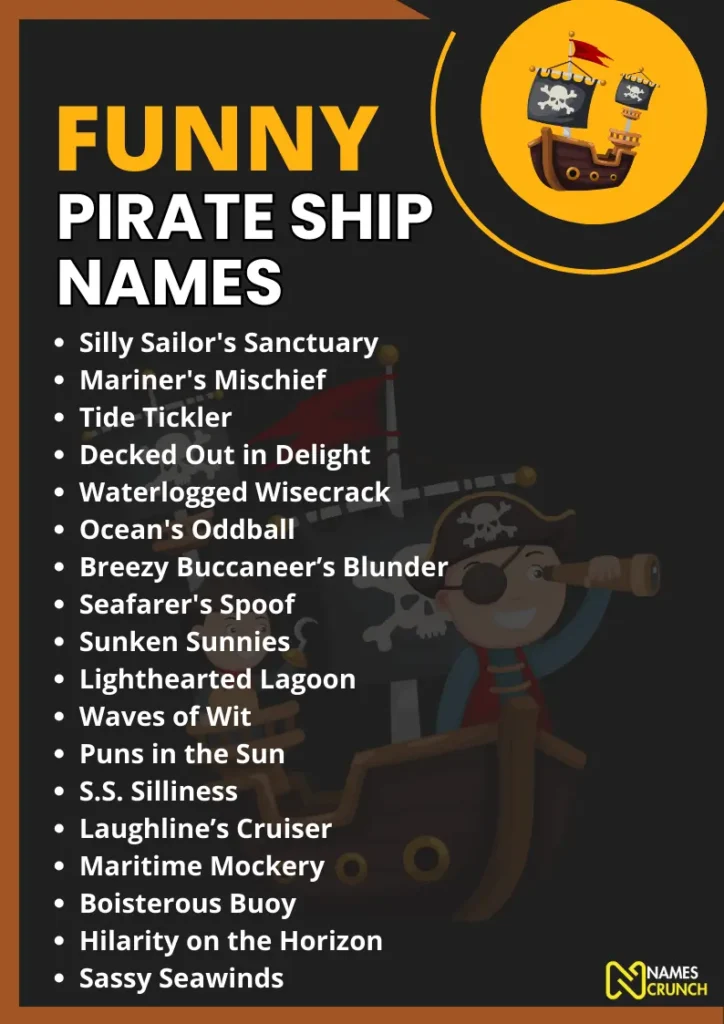 Funny Pirate Ship Names infographic
