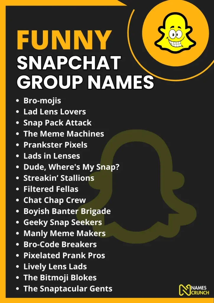 Funny Snapchat Group Names infographic