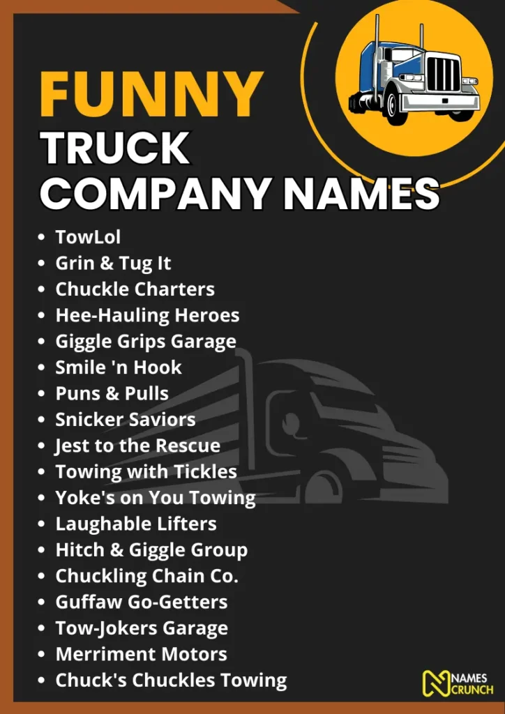 Funny Truck Company Names infographic