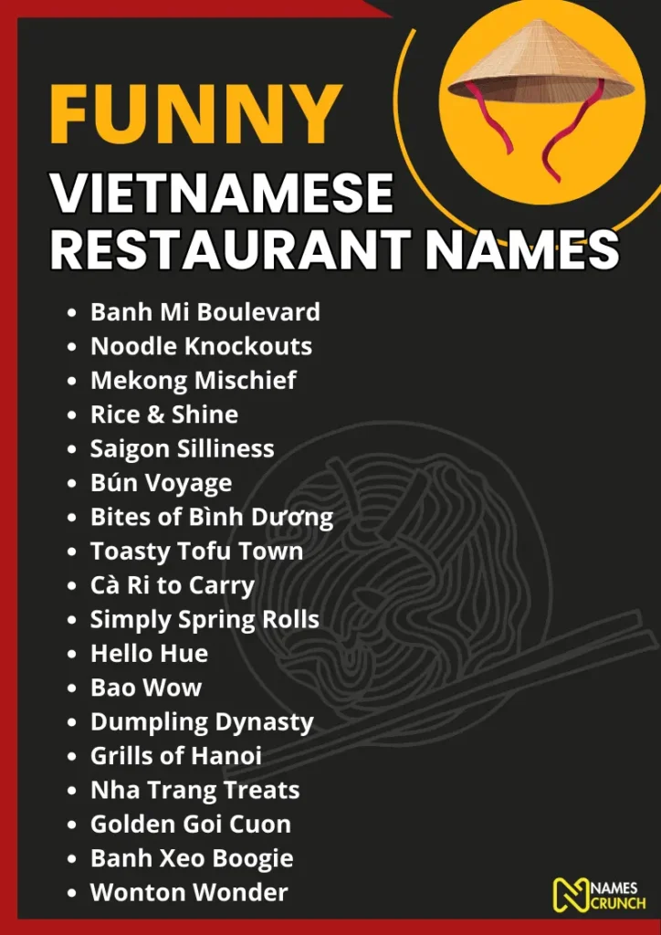 Funny Vietnamese Restaurant Names infographic