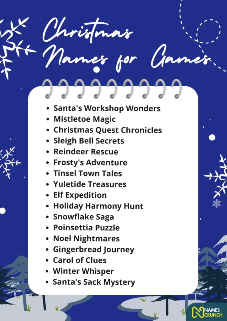 Christmas Names for Games infographic
