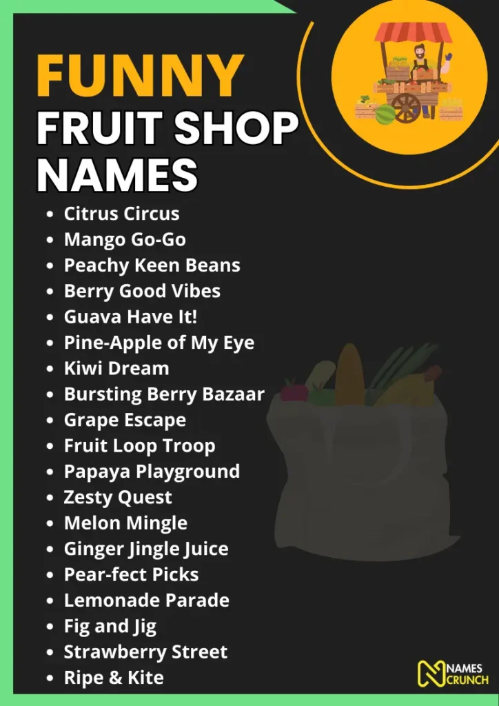 Funny Fruit Shop Names infographic