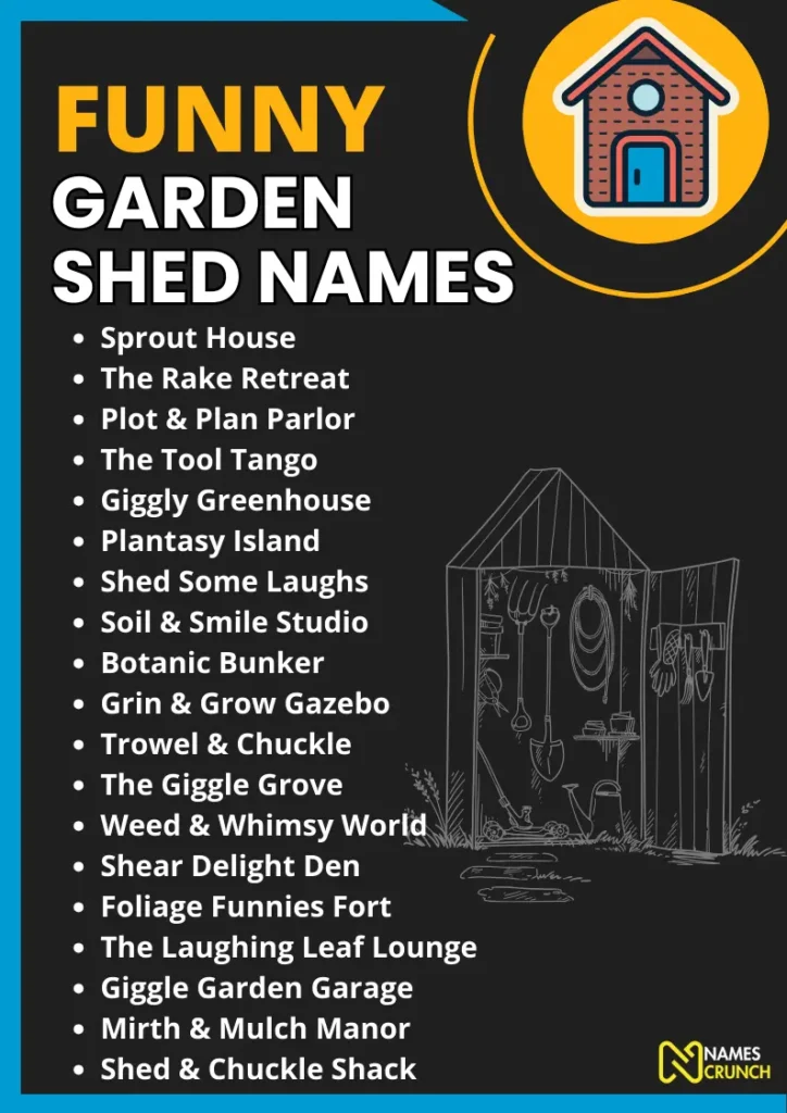 Funny Garden Shed Names infographic