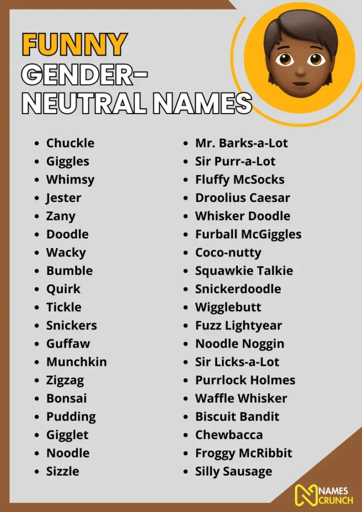 Funny Gender-neutral Names infographic