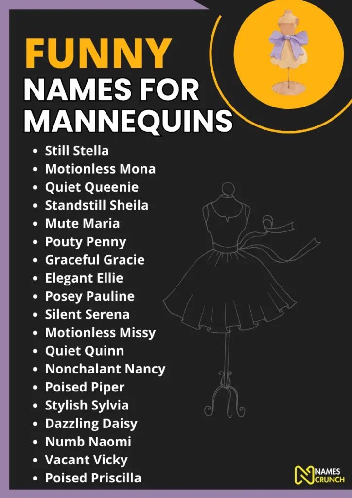 Funny Names for Mannequins infographic