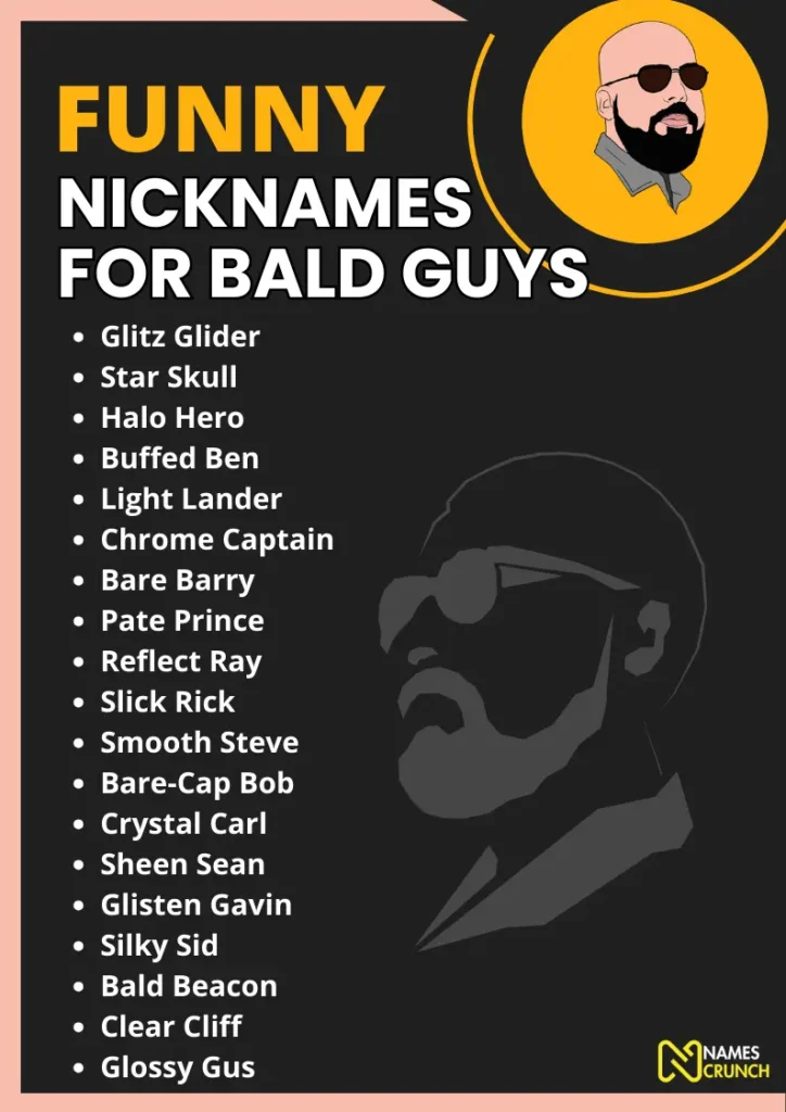 Funny Nicknames for Bald Guys infographic