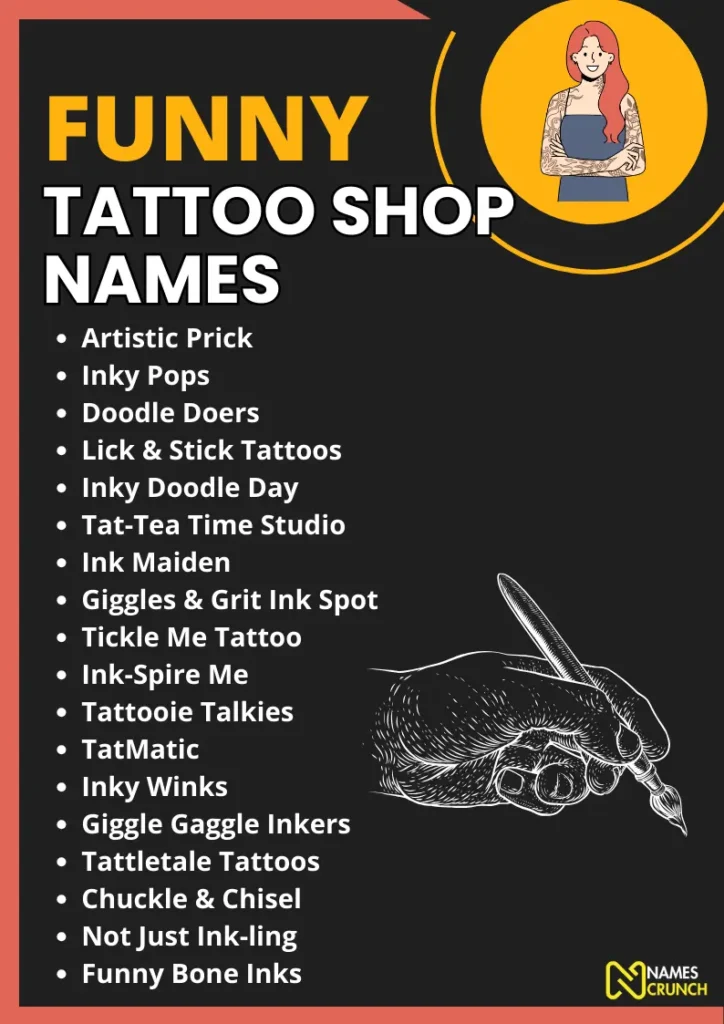 Funny Tattoo Shop Names infographic