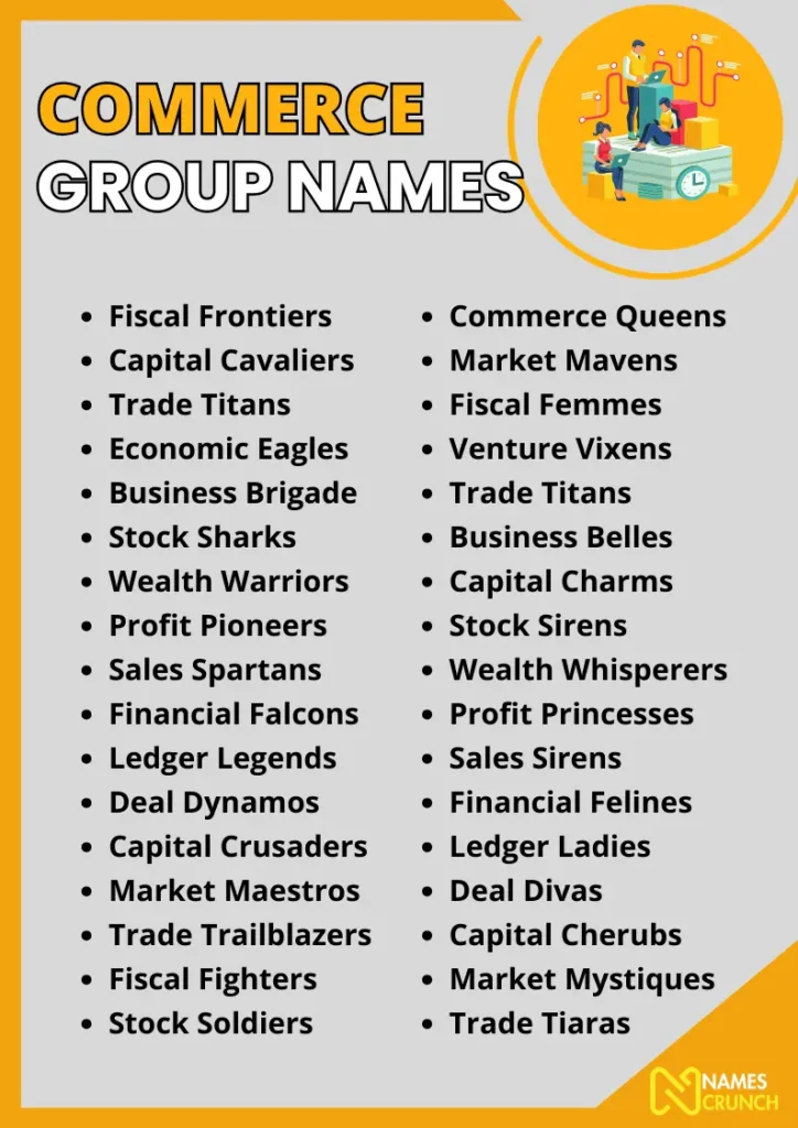 Commerce Group Names infographic