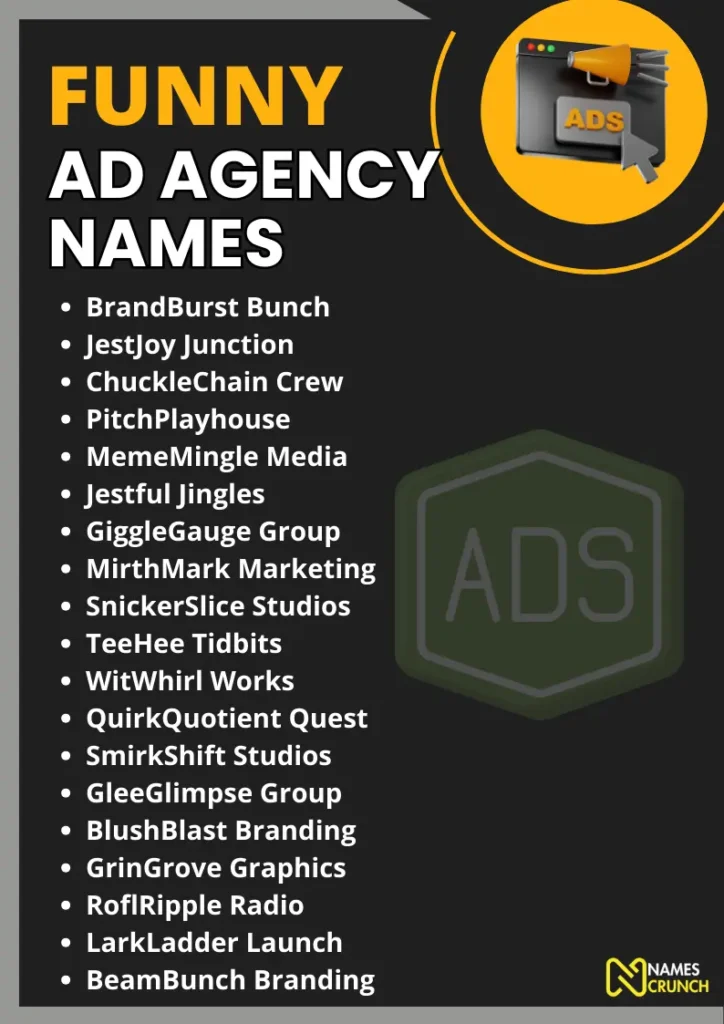 Funny Ad Agency Names infographic
