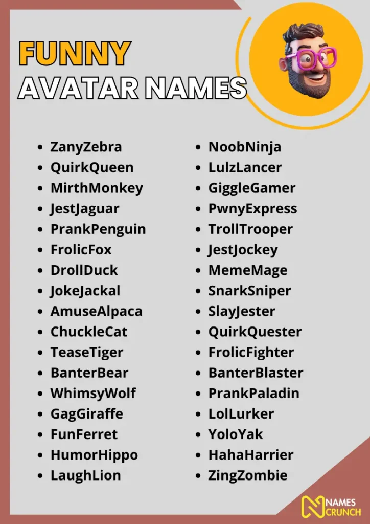 Funny Avatar Names infographic