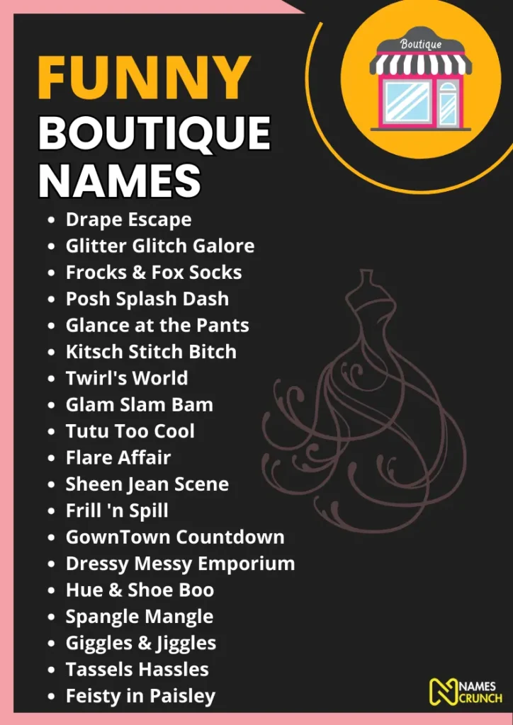 Funny Boutique Names infographic