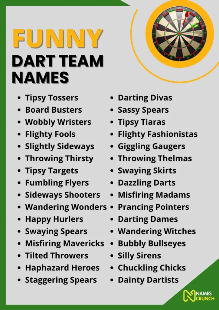 Funny Dart Team Names infographic