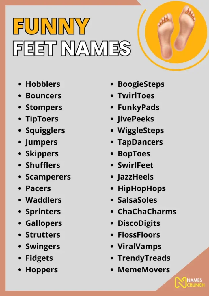 Funny Feet Names infographic