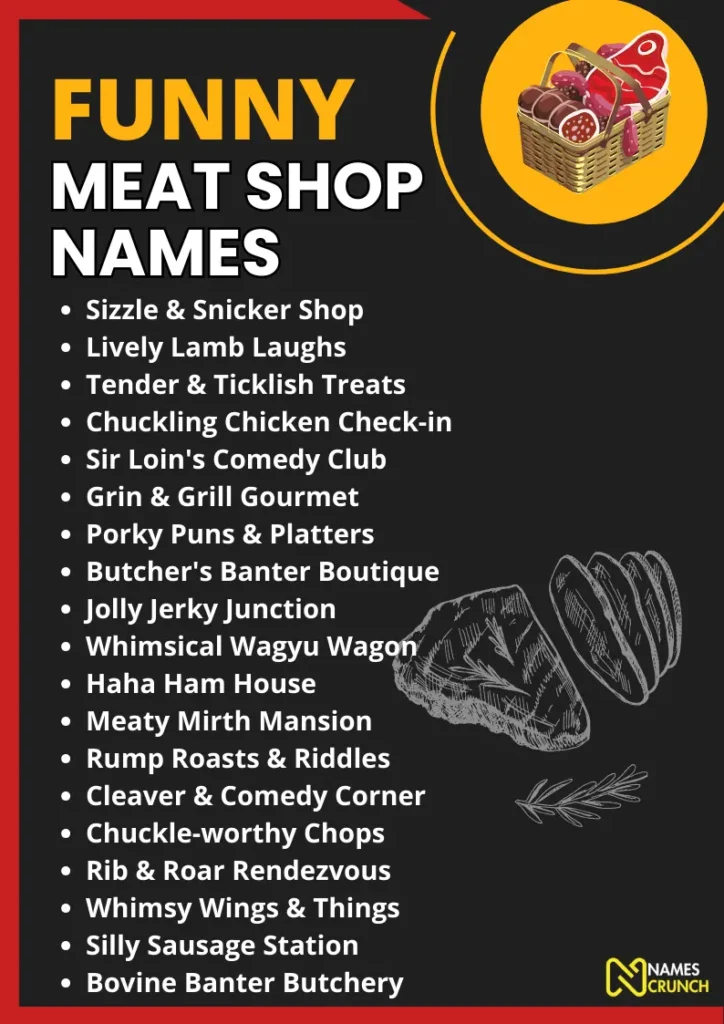 Funny Meat Shop Names infographic