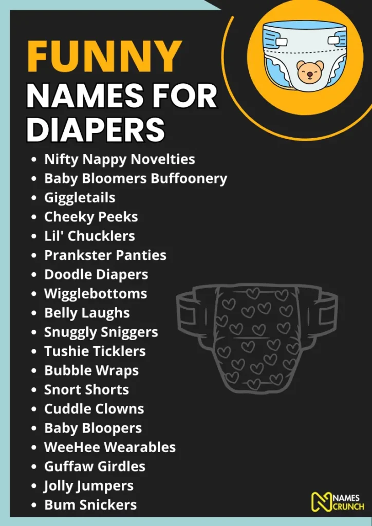Funny Names for Diapers infographic