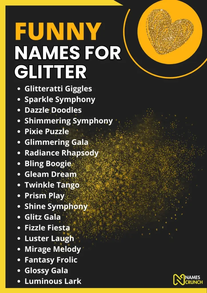 Funny Names for Glitter infographic