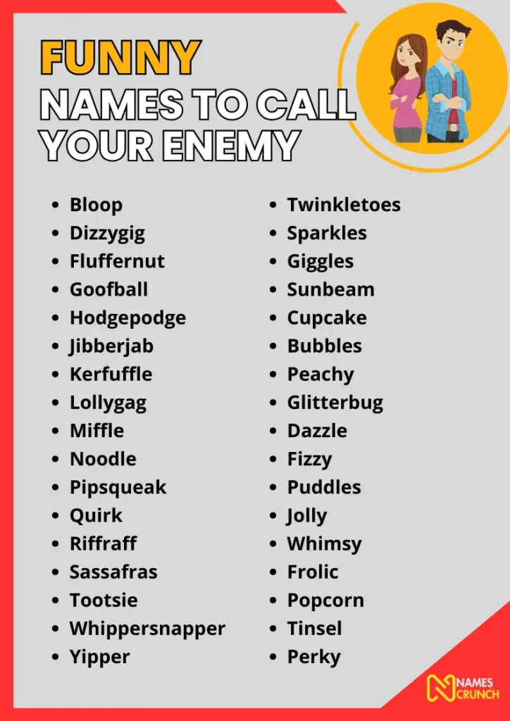Funny Names to Call Your Enemy infographic