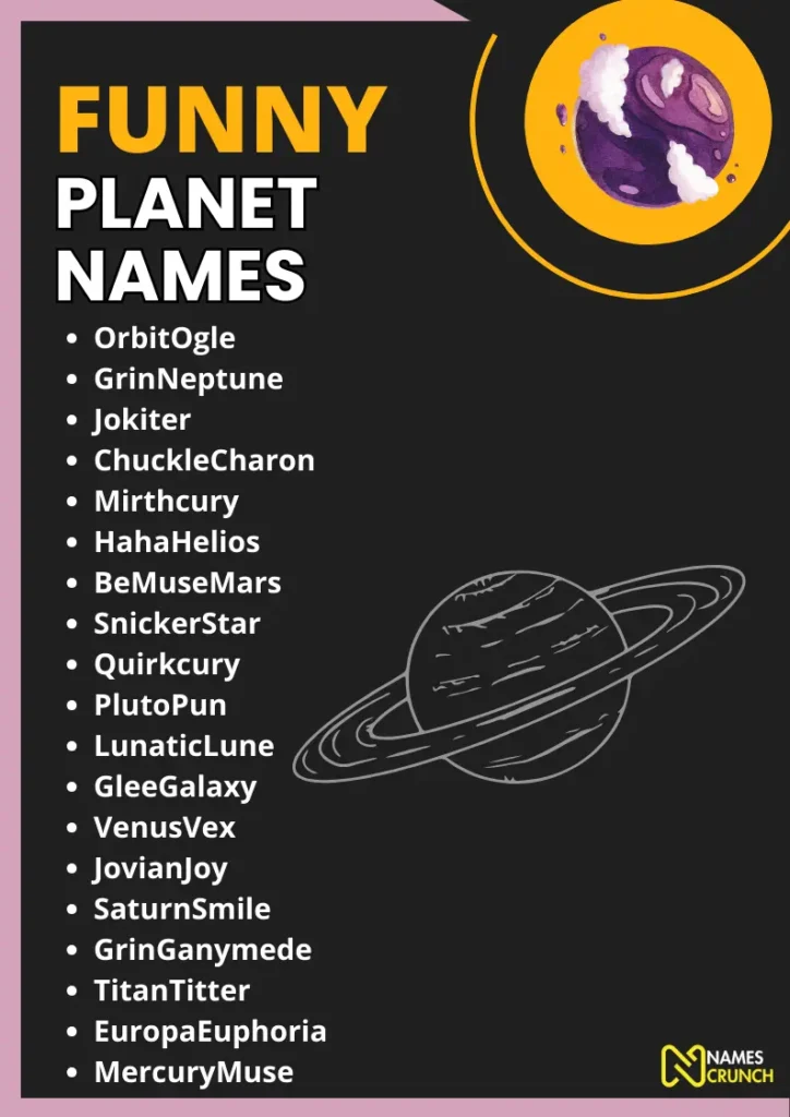 Funny Planet Names infographic
