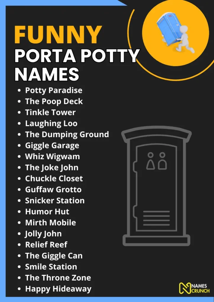 Funny Porta Potty Names infographic