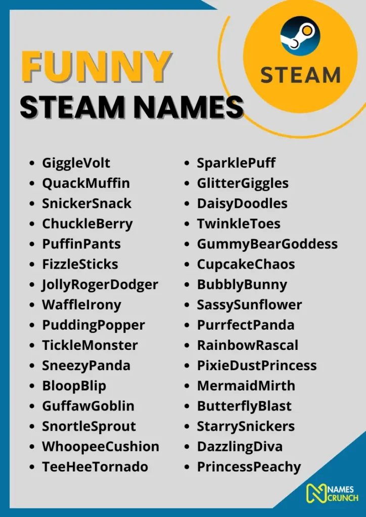 Funny Steam Names infographic
